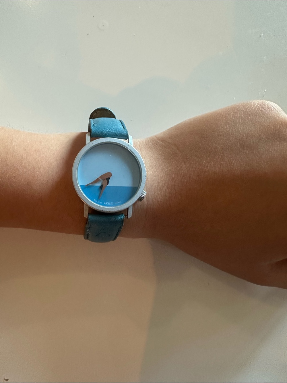 Teal Leather Strap Women's Watch - Minimal Dial